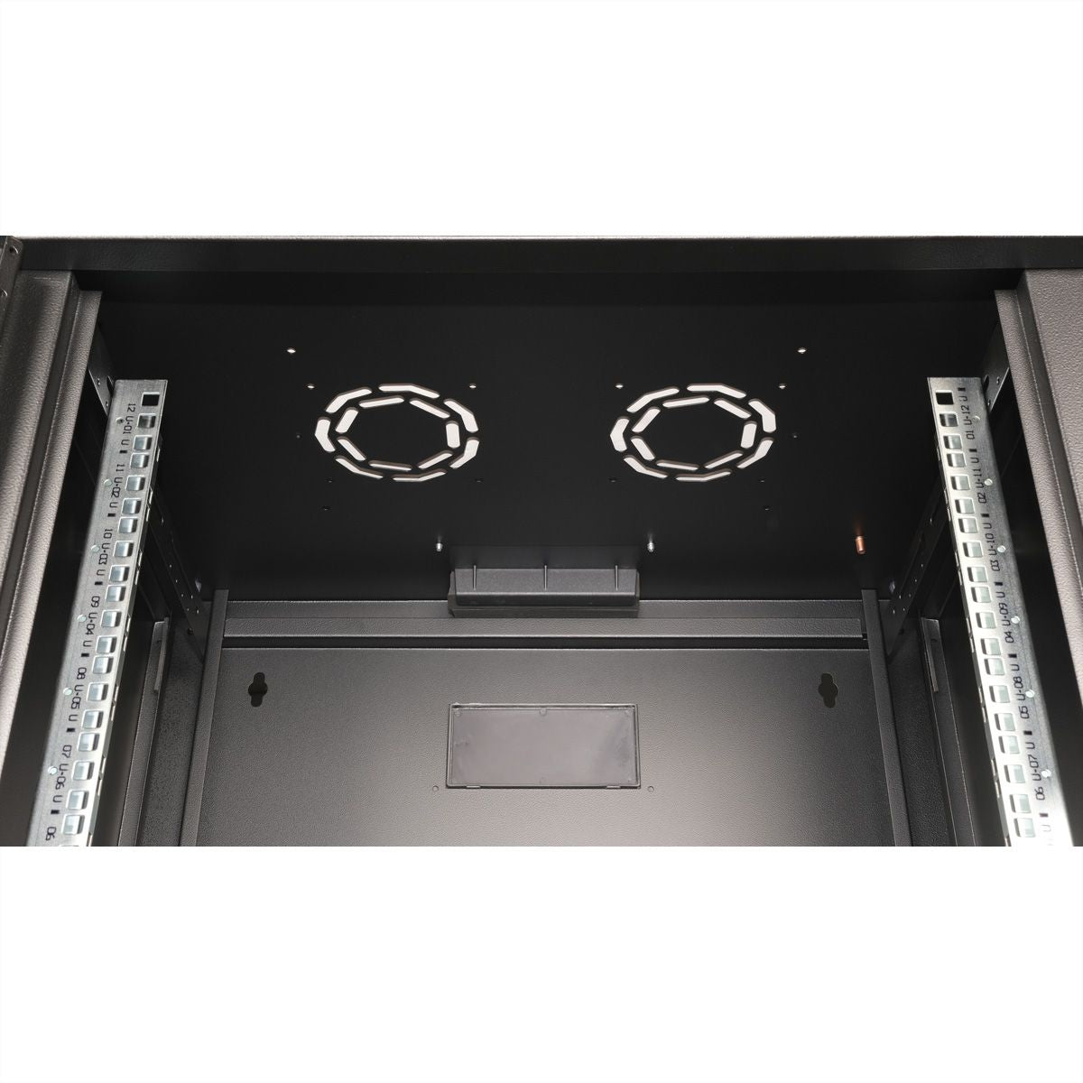 ROLINE Pro – 19" Wandverteiler 12U, IP20, abschliessbar, 450 × 600 × 640 mm, schwarz, Stahl