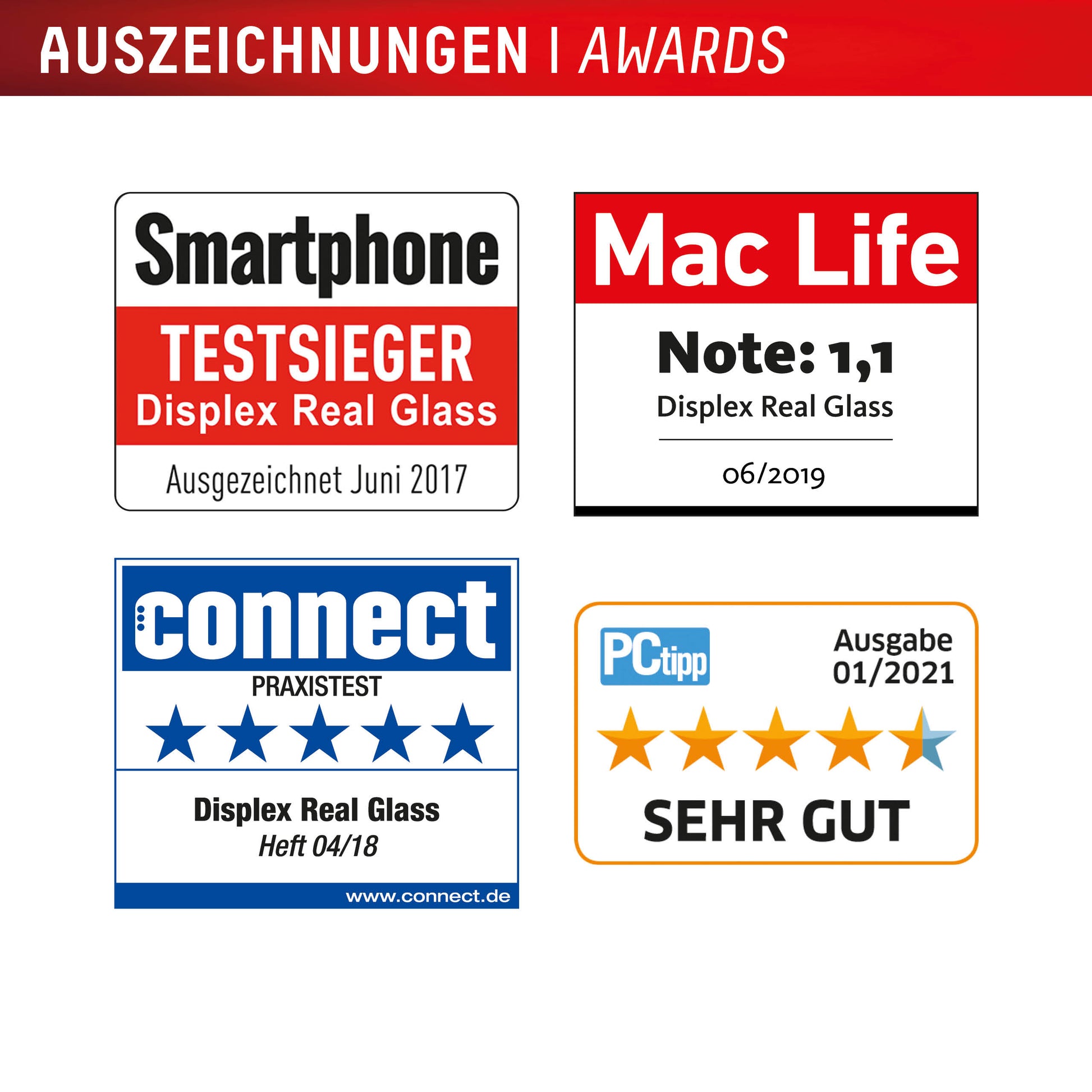 Displex Displayschutz (Panzerglas), 10H – für iPhone 15/15 Pro/16 – mit Applikator