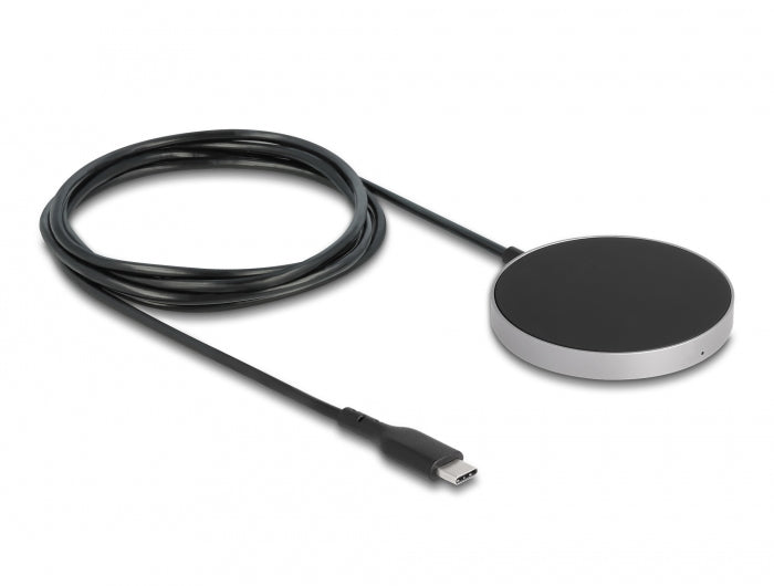 DeLOCK Kabelloses Ladepad 15 W – Qi, Schnellladung – für Smartphone, Smartwatch – Schwarz