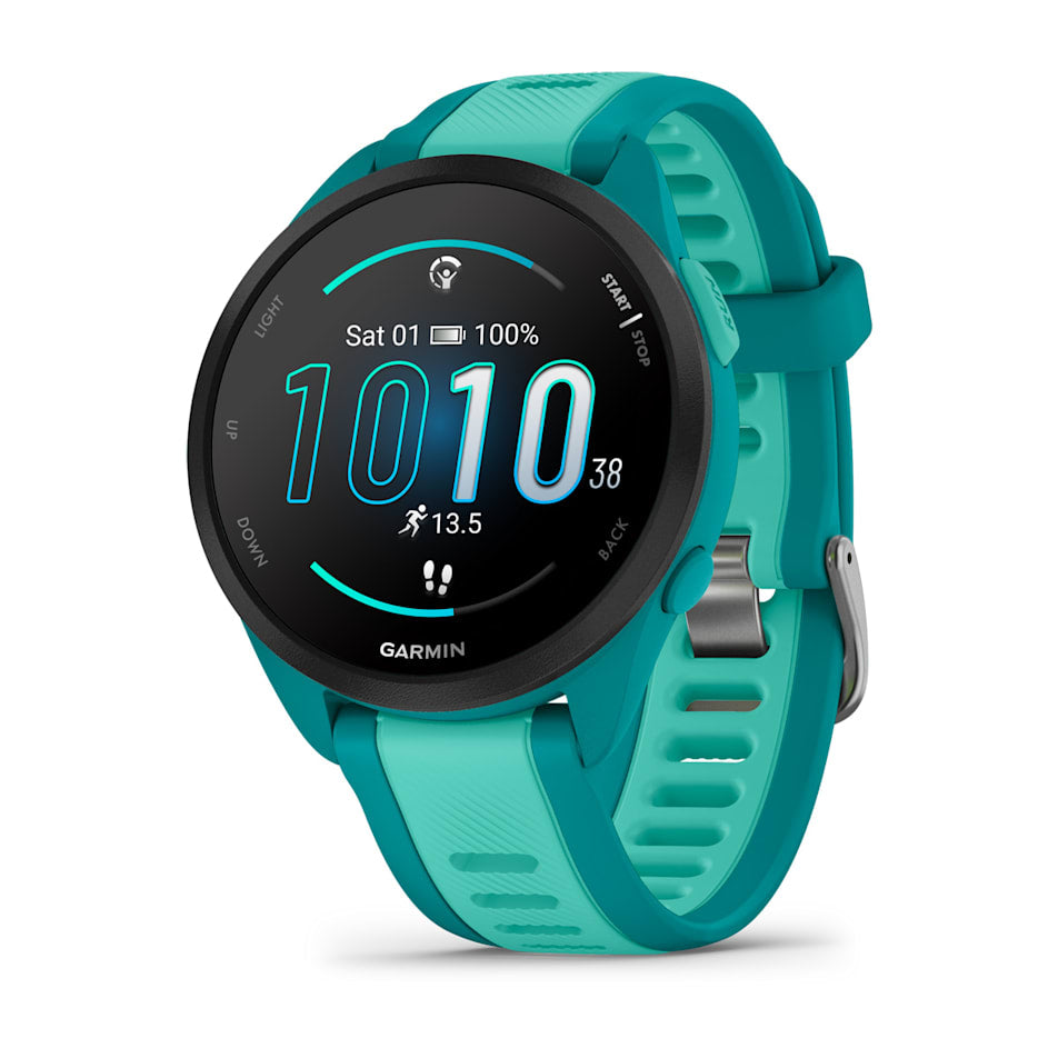 Garmin Forerunner 165 Music – GPS-Smartwatch – 43 mm, 1,2", GPS, WLAN, 50 m, Türkis, Sportarmband