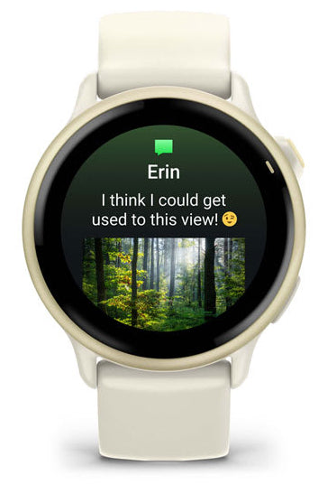 Garmin Vivoactive 6 – Smartwatch – GPS, WLAN, Farbdisplay, Schwimmen, Gold/Weiss, Sportarmband