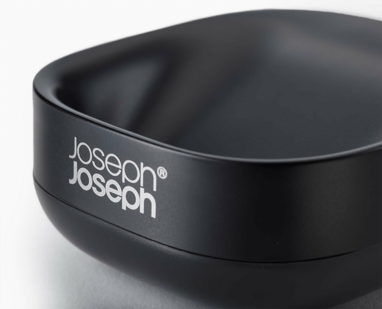 Joseph Joseph Seifenschale Slim Compact – Porzellan, 7,1×8,4×3,6 cm, Schwarz, rechteckig