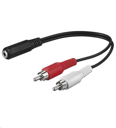 Microconnect 3,5-mm-auf-2×-Cinch-Adapterkabel – 2× Cinch Stecker – 3,5-mm-Buchse – 0,2 m, Rot