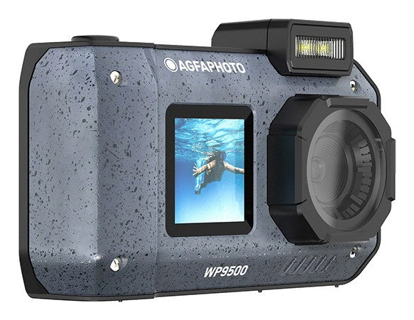AgfaPhoto WP9500 – Unterwasserkamera, wasserdicht bis 3 m, 18× optischer Zoom, 24 MP, 4K, schwarz