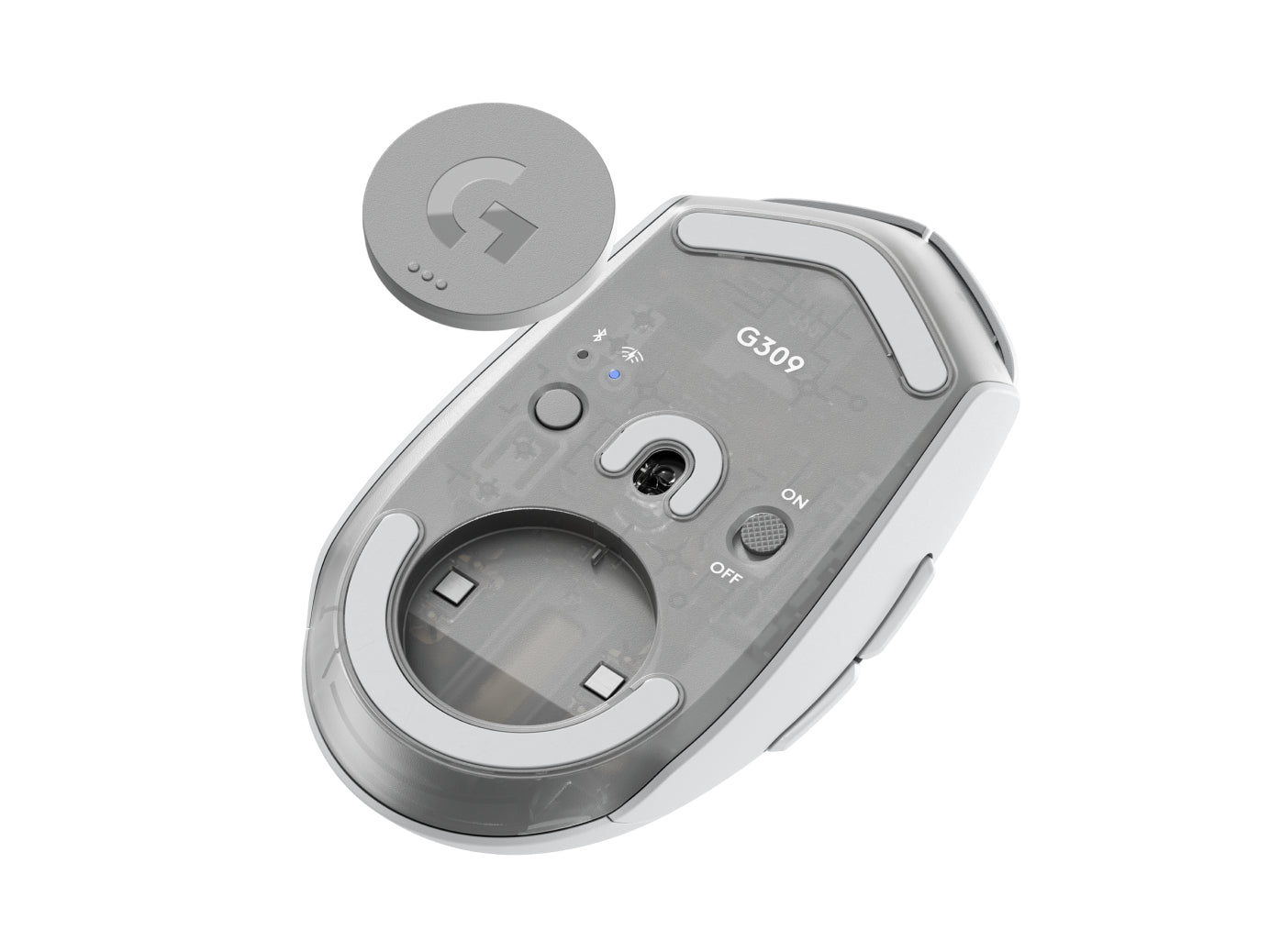 Logitech G G309 LIGHTSPEED – Gaming-Maus – Kabellos (Bluetooth/2,4 GHz), 2560 DPI, Rechts, Weiss