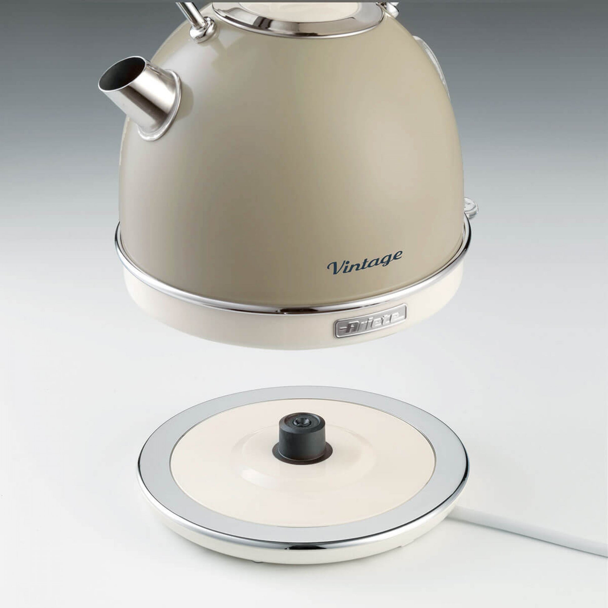 Ariete Wasserkocher – 1,7 l, Edelstahl, Beige, 2877/03