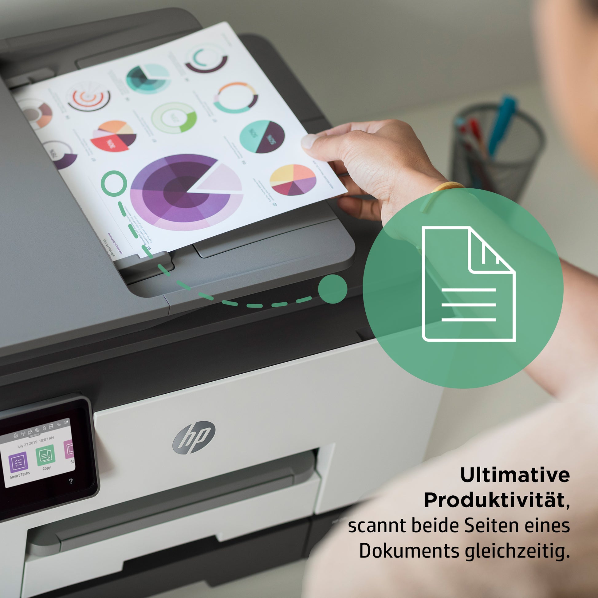HP Officejet Pro 9022e – Farbiger Tintenstrahl-MFP A4, 4-in-1 – USB/WLAN – Duplex, ADF – 24 Seiten/Min. S/W