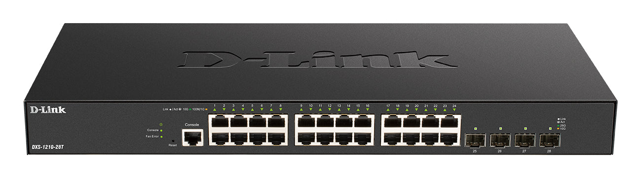 D-Link DXS-1210-28T – Verwalteter L2/L3 Switch – 24× 10G, 4× SFP28, 19", 1U