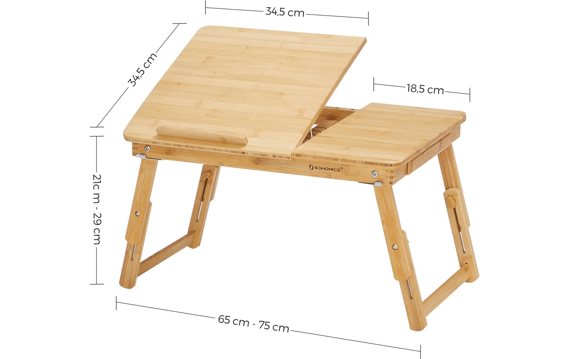 Songmics Laptop-Ständer – bis 15", höhenverstellbar – Bambus, Braun