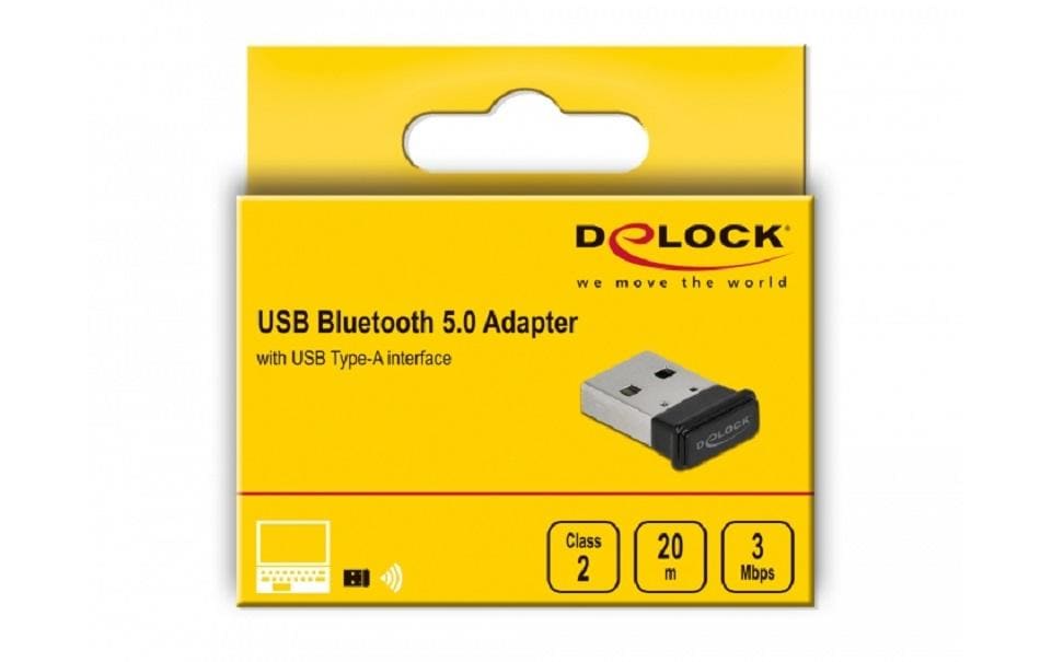 DeLOCK 61014 USB-Bluetooth-Adapter – Bluetooth 5.0, bis 20 m, 3 Mbit/s, USB