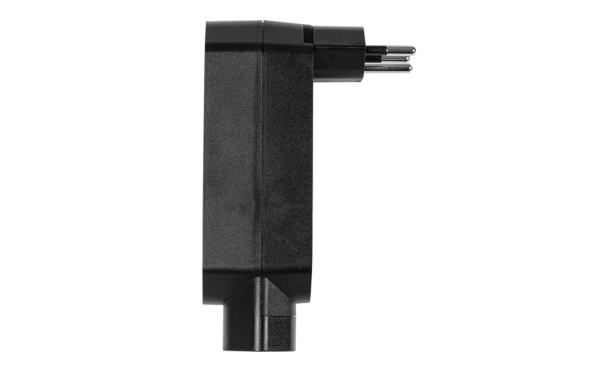 Steffen Manta Reiseadapter Typ J zu 4× Typ J – 250 V, 10 A, drehbar 320°, Kinderschutz – Schwarz