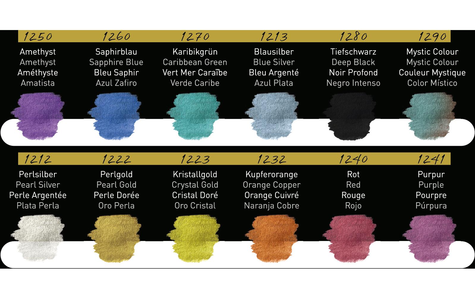 Finetec Deckfarbkasten – Set – 12 Farben, für Papier & Karton, für Holz & Stein