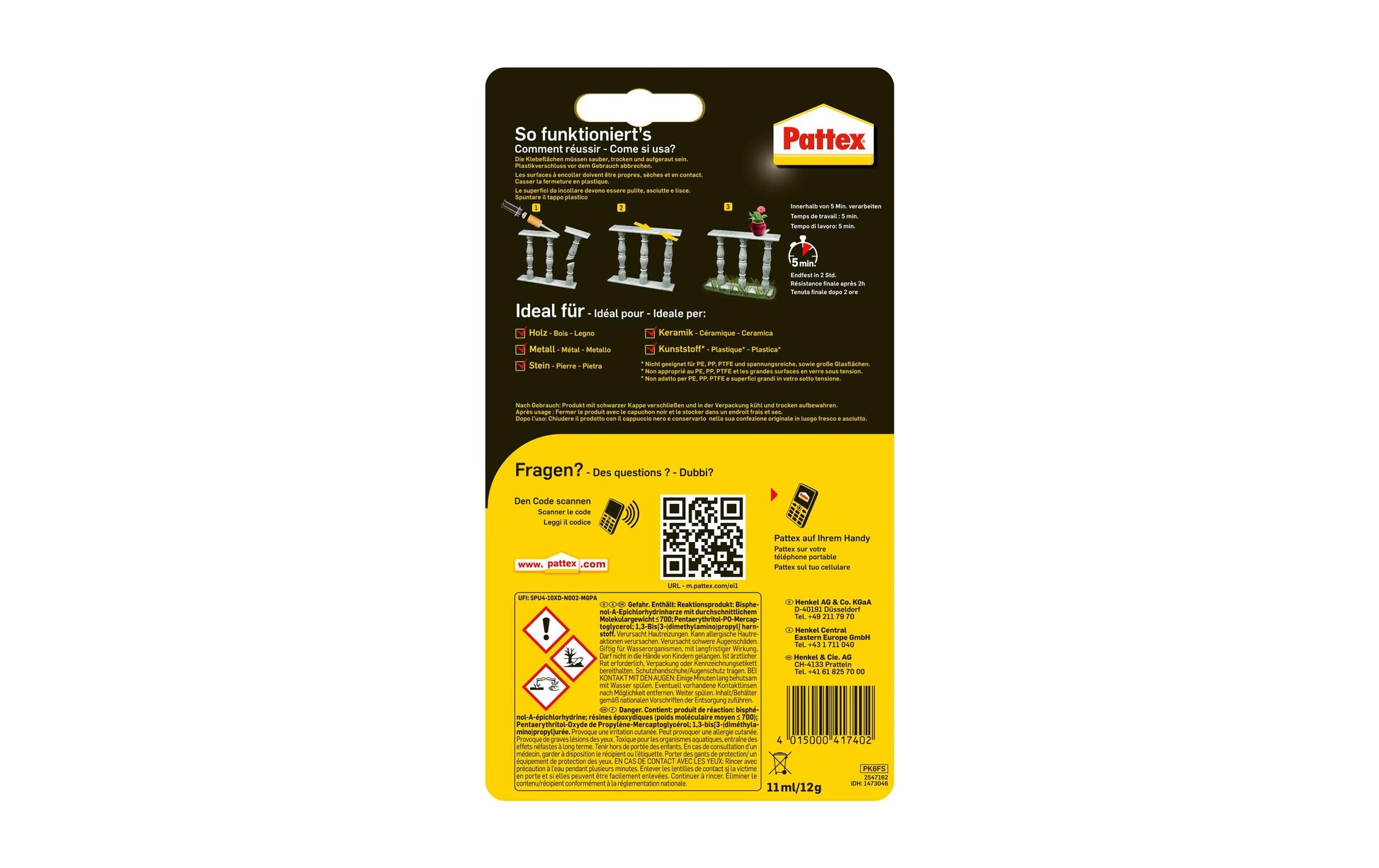 Pattex Kraft-Mix 2K-Epoxidharzkleber Extrem Fest – Transparent