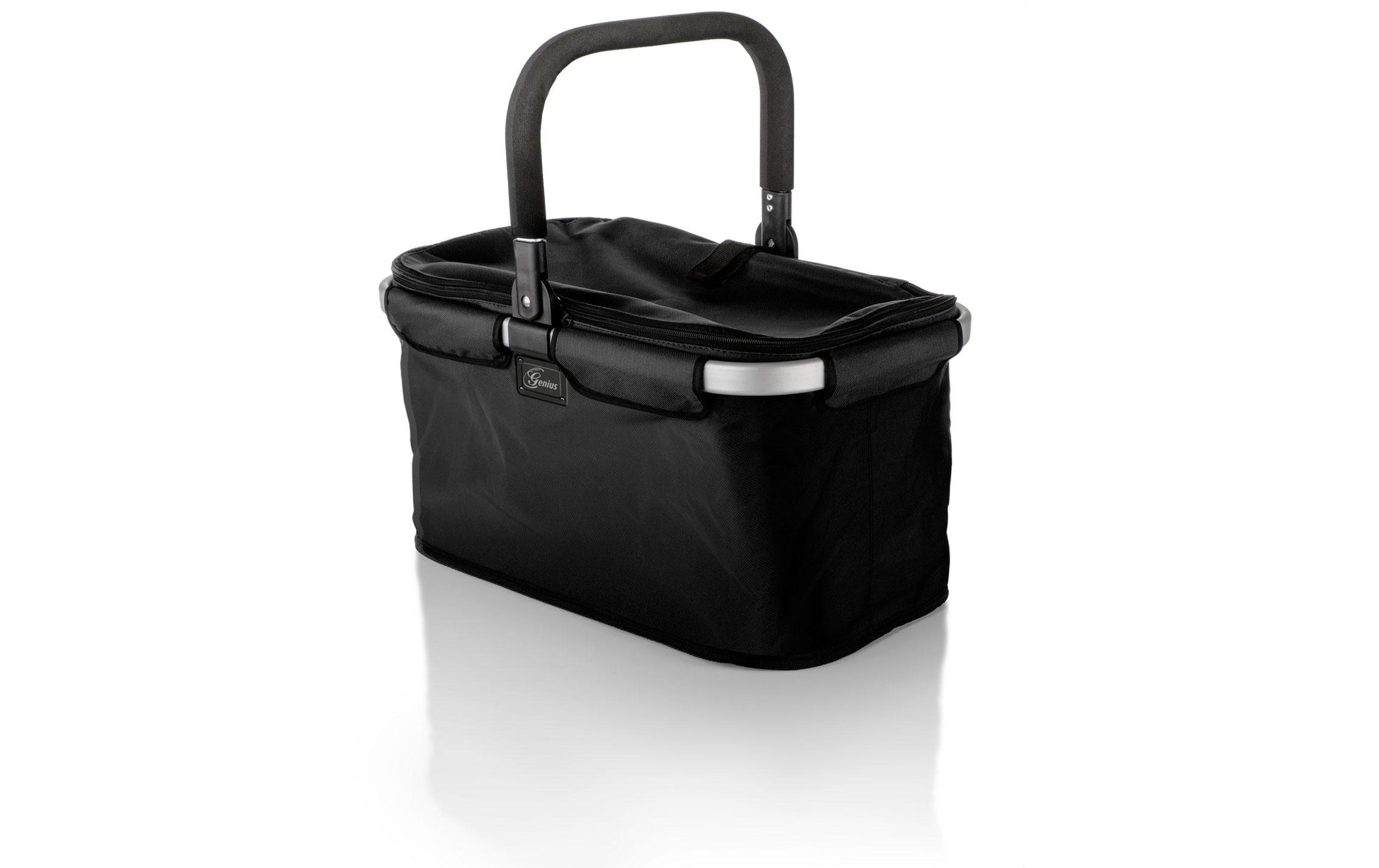 Genius Computer Technology Genius – Einkaufswagen, Aluminium/Polyester, schwarz, 480×280×270 mm, faltbar, 25 kg