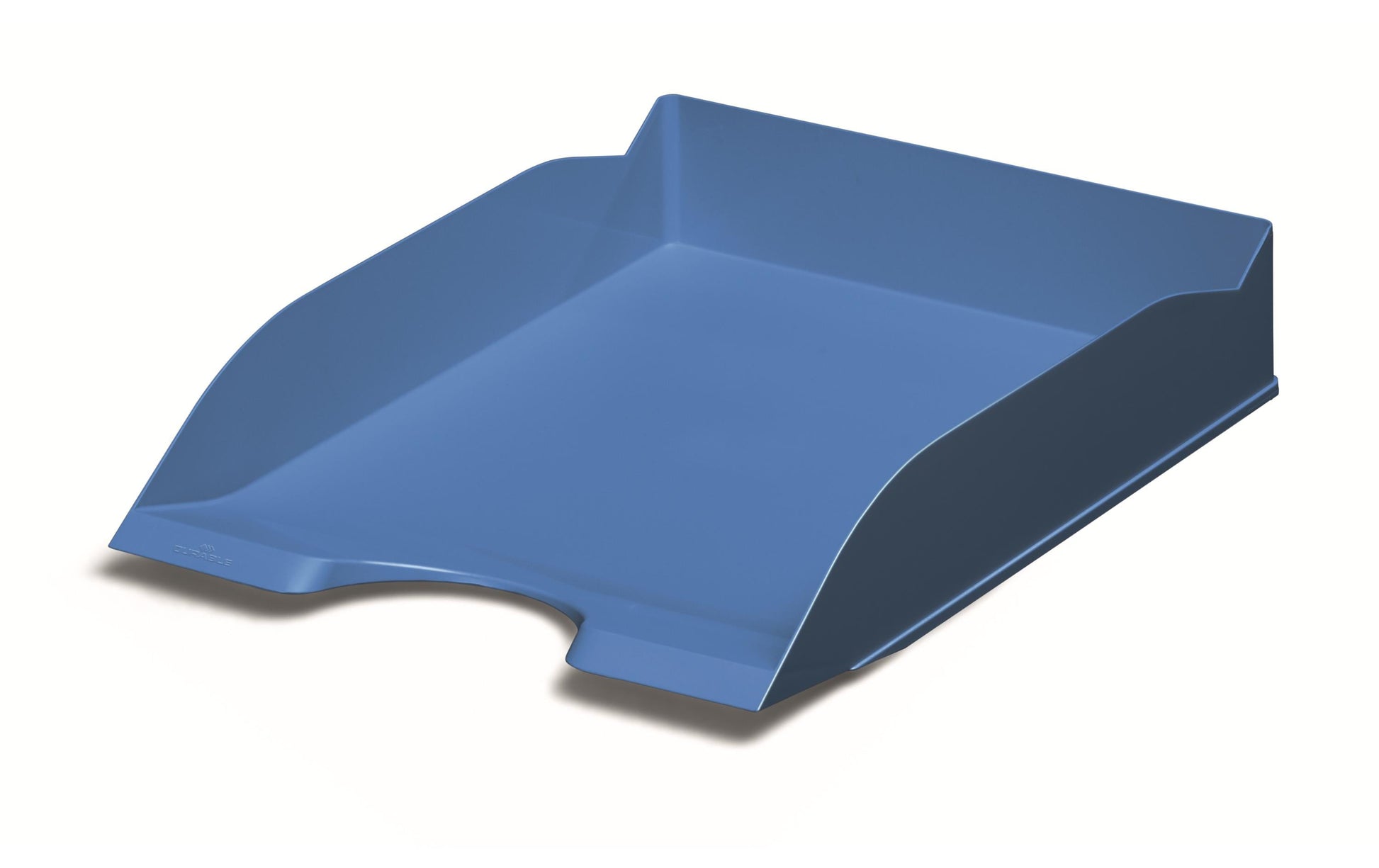 Durable Briefkorb – Kunststoff, für A4, C4, stapelbar, mit Griffausschnitt, matt, blau, B 253 × H 63 × T 337 mm