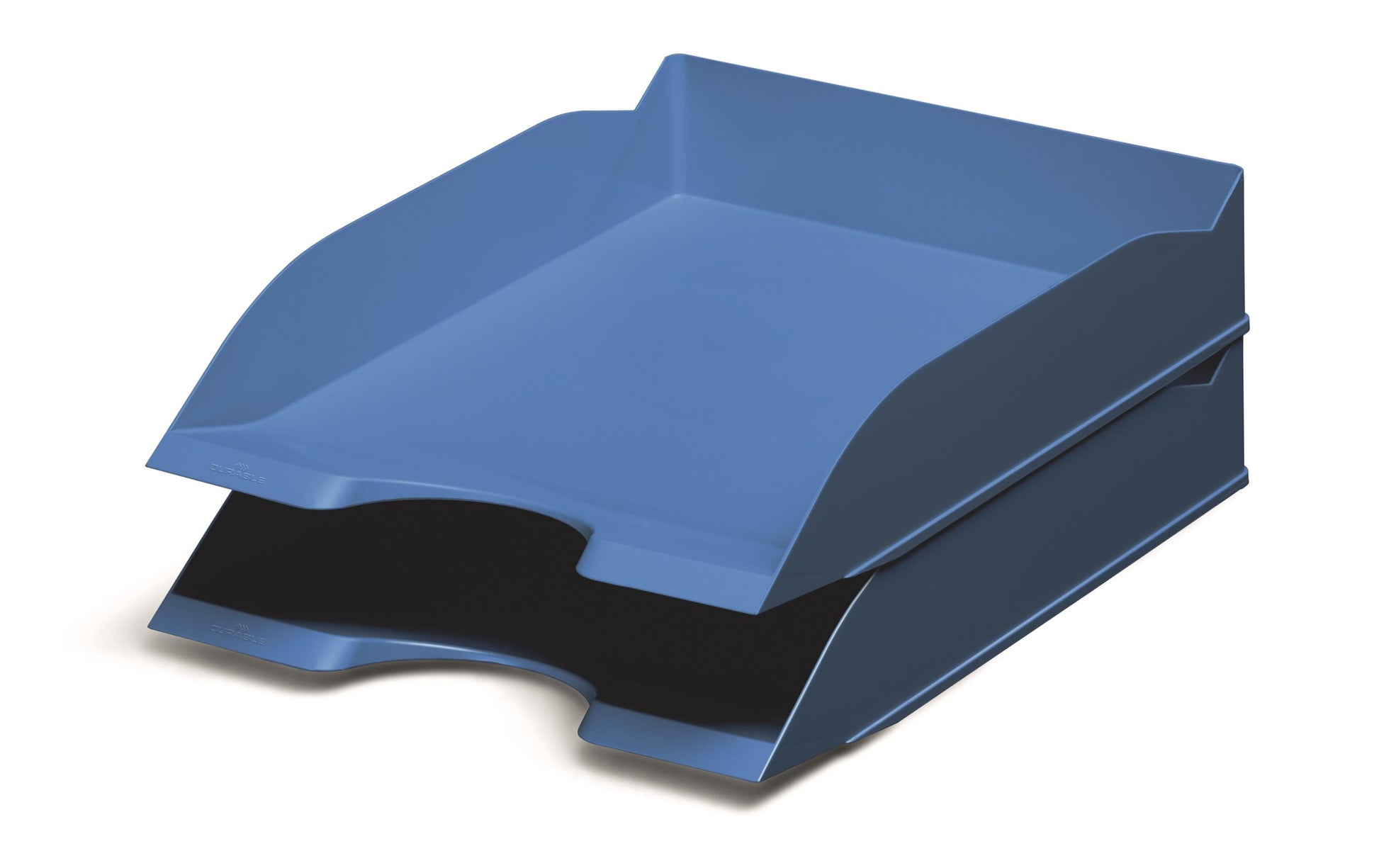 Durable Briefkorb – Kunststoff, für A4, C4, stapelbar, mit Griffausschnitt, matt, blau, B 253 × H 63 × T 337 mm