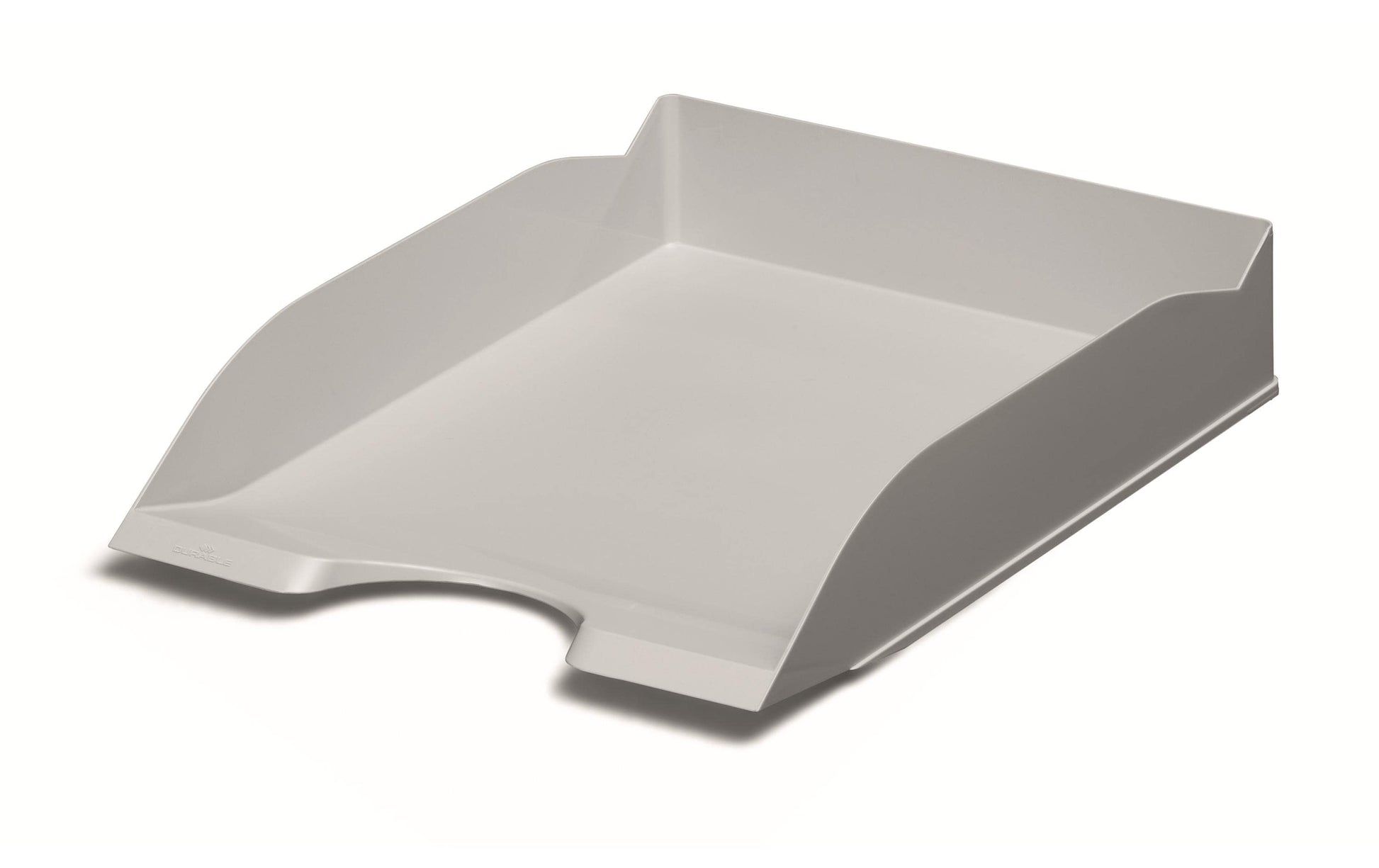 Durable Briefkorb – Kunststoff, für A4, C4, stapelbar, mit Griffausschnitt, matt, grau, B 253 × H 63 × T 337 mm