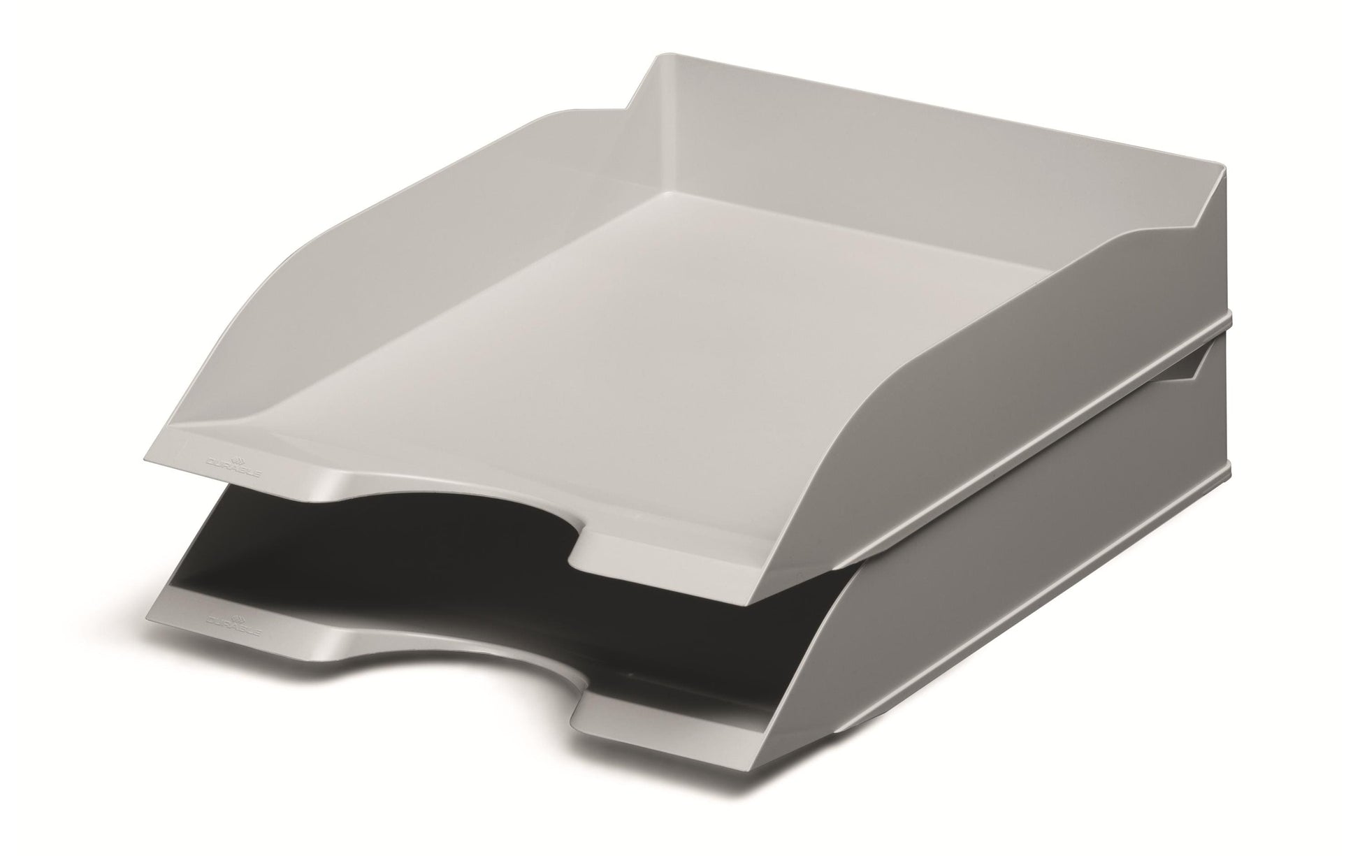 Durable Briefkorb – Kunststoff, für A4, C4, stapelbar, mit Griffausschnitt, matt, grau, B 253 × H 63 × T 337 mm