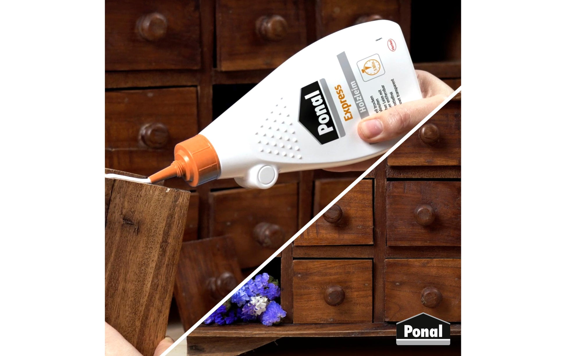 Ponal Express Holzleim – weiss – 550 g – für Holz