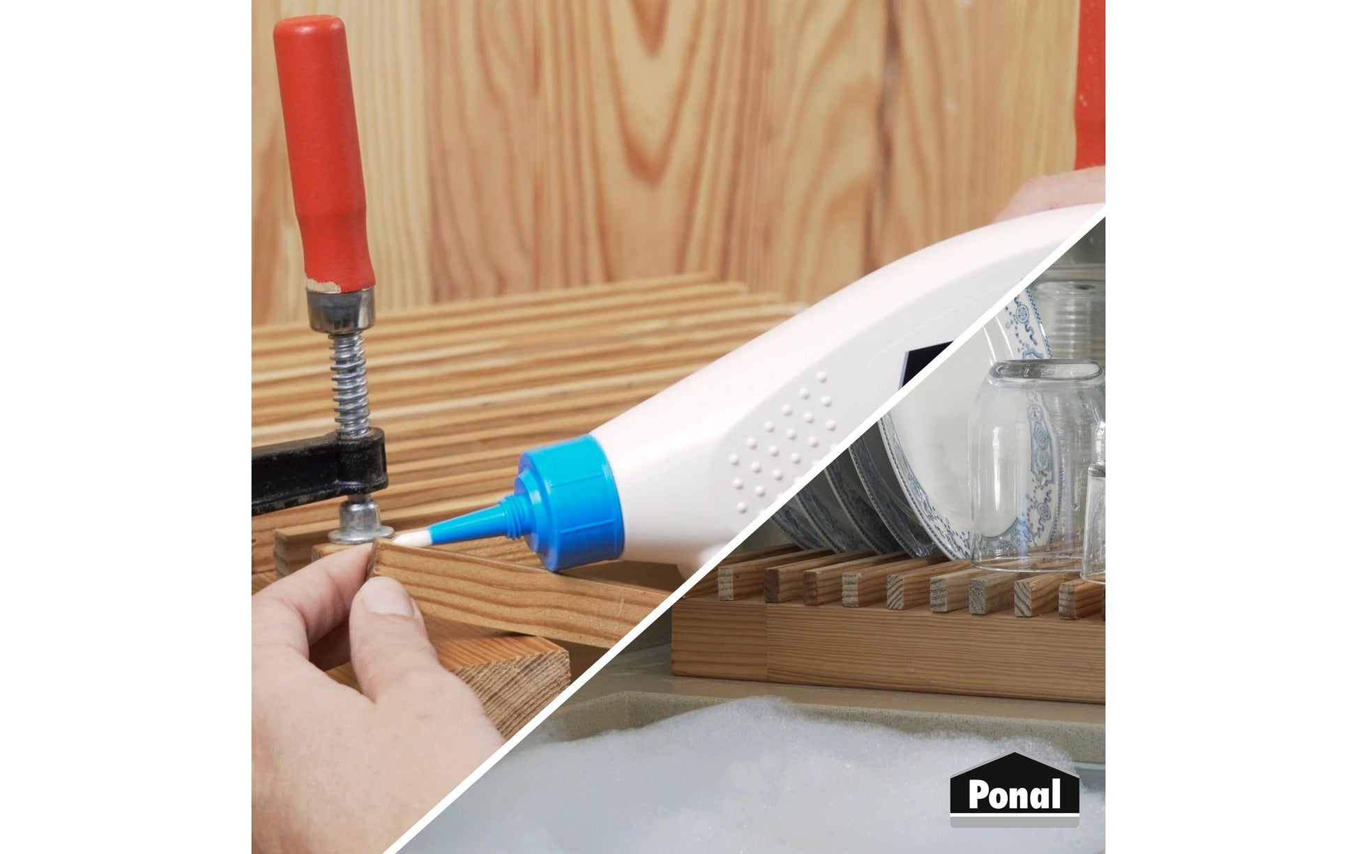 Ponal Wasserfester Holzleim – Weiss – 550 g – für Holz