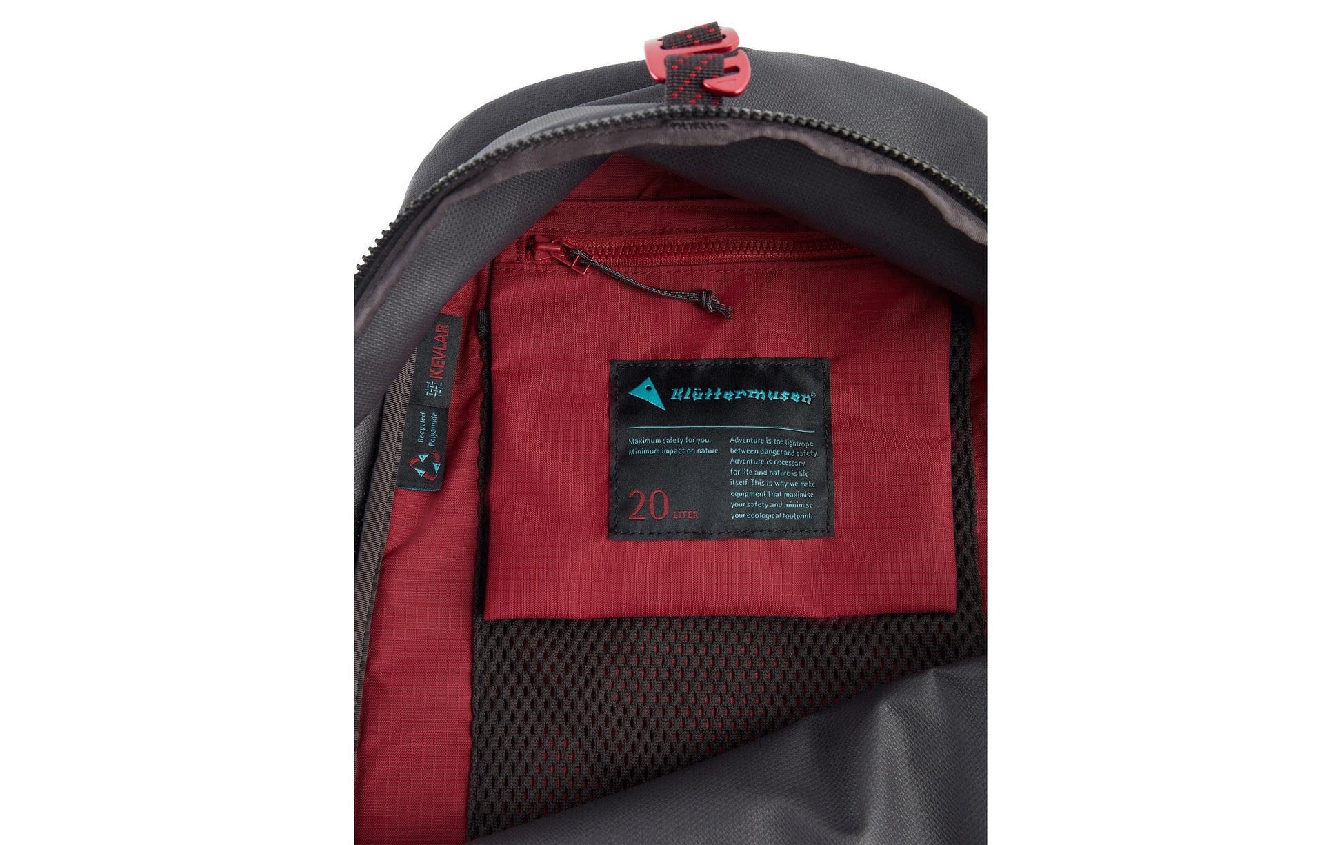 Klättermusen Sportrucksack Bure – 20 l, mit Hydratationsfach, belüftet – Schwarz, 280 × 480 × 165 mm