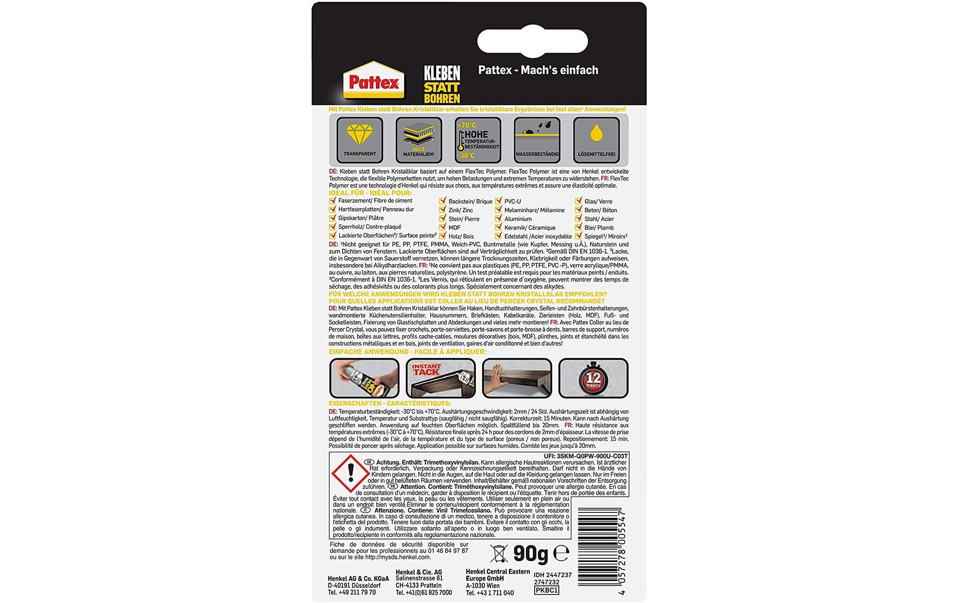Pattex Montagekleber – 1 Stk., transparent