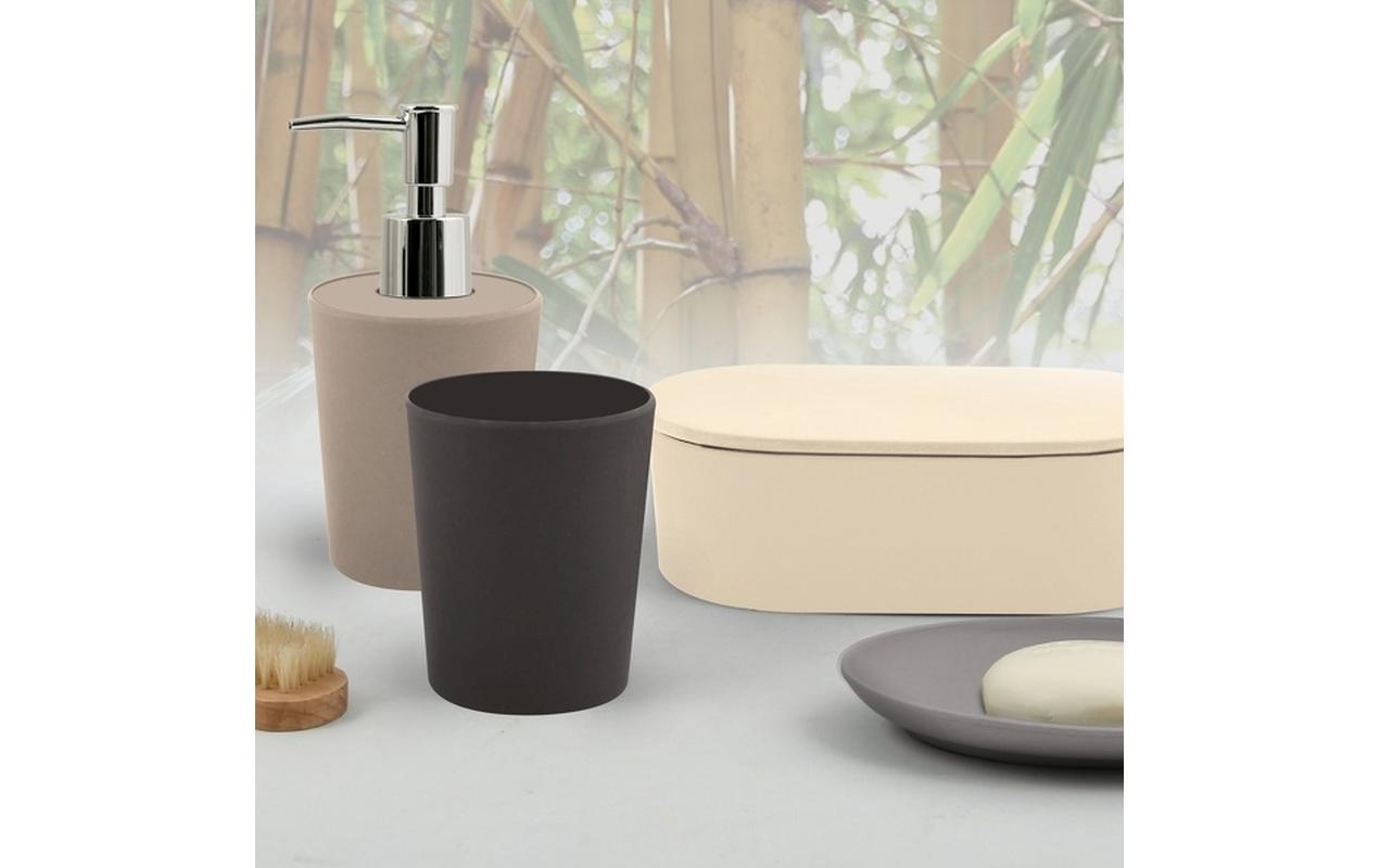 Spirella Seifenschale Takeo – Bambus, 15,3×10,4×2 cm, Taupe