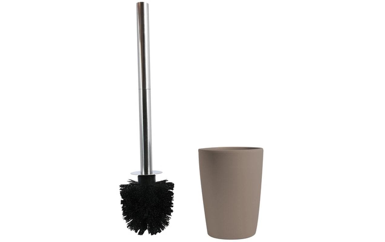 Spirella Takeo – WC-Bürstenset – Bambus, Edelstahl, Taupe, H 36 cm, Ø 10 cm