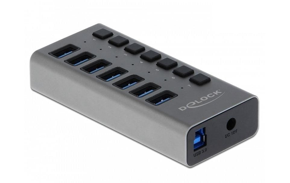 DeLOCK USB-Hub – USB 3.0, 7× USB-A, für Windows/Mac