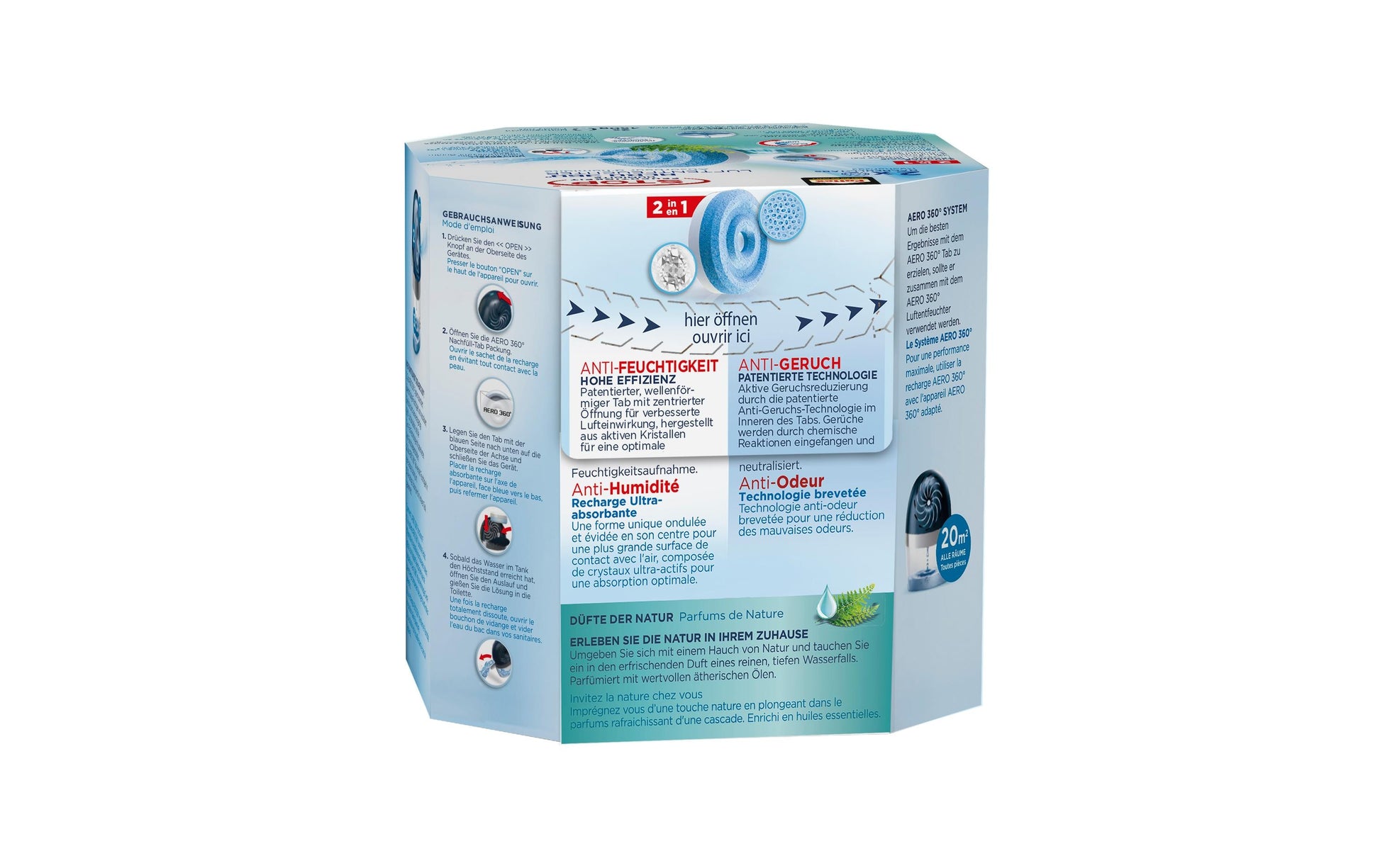 Pattex Nachfüllpack Frischer Wasserfall – 2×450 g, für AERO 360°