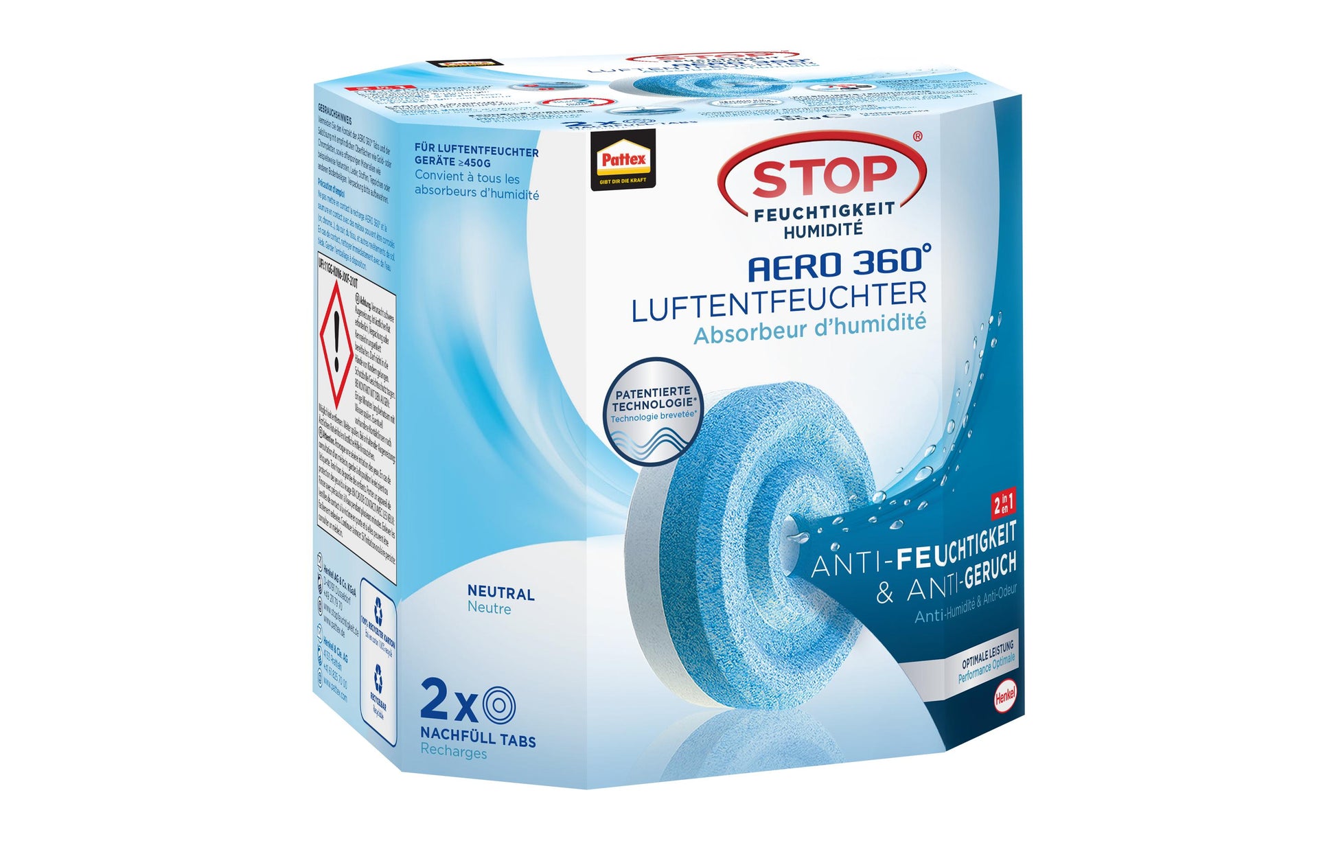 Pattex Nachfüllpack AERO 360° Neutral Tabs – 2×450 g