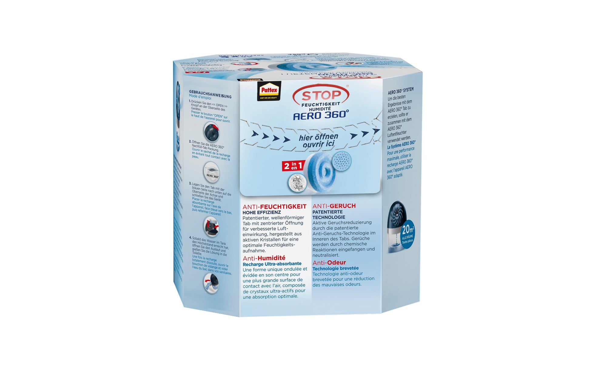 Pattex Nachfüllpack AERO 360° Neutral Tabs – 2×450 g