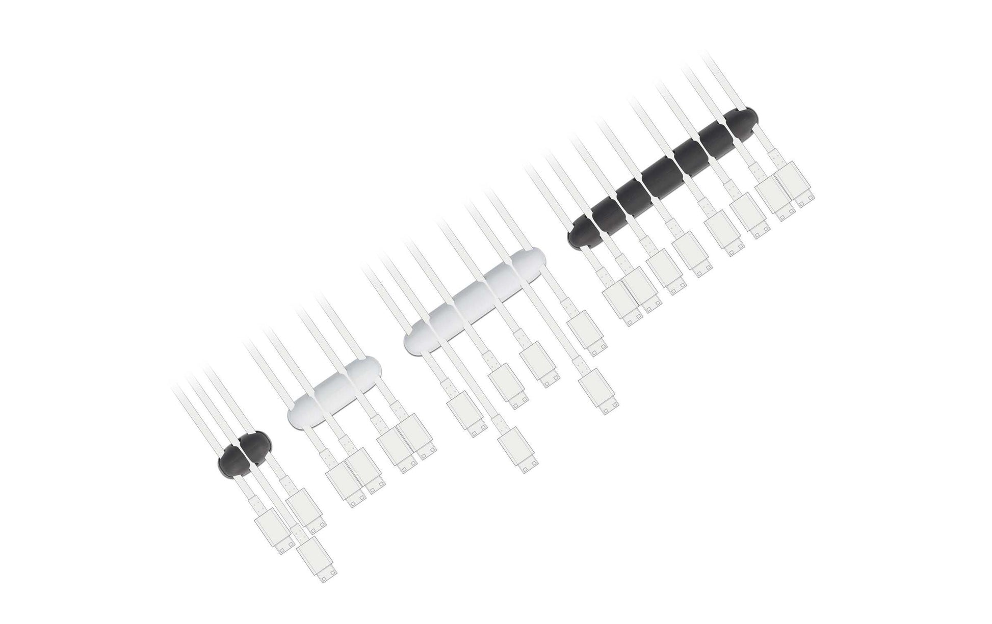 DeLOCK Kabelhalter, selbstklebend, Ø bis 5 mm, 4er-Pack, schwarz/weiss