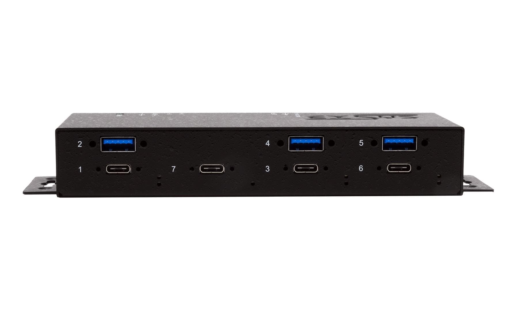 EXSYS EX-1237HMVS USB-Hub – 4× USB-C (10 Gbit/s), 3× USB-A