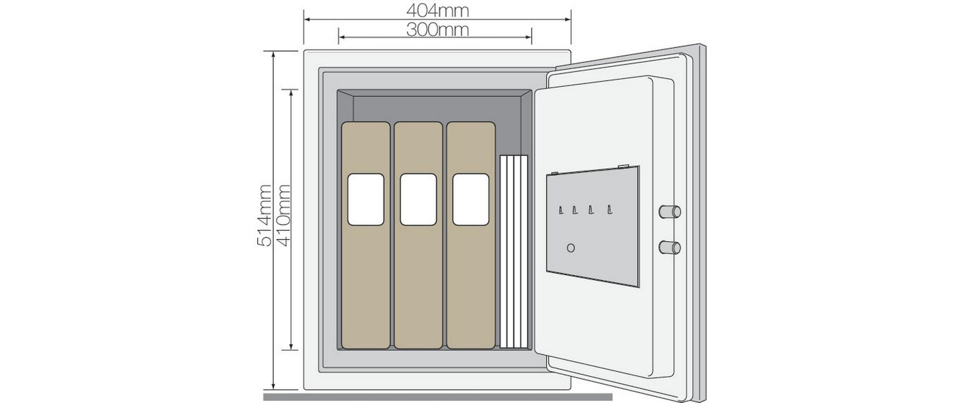 Yale Dokumentenkassette – mit Zahlenschloss, Stahl, schwarz, 404 × 440 × 512 mm