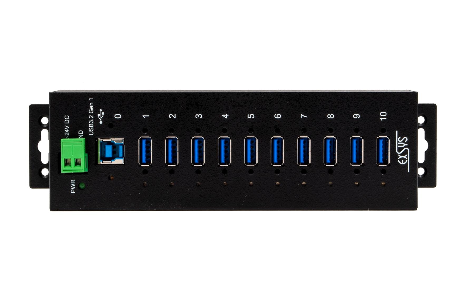 EXSYS EX-1510HMVS USB-Hub – USB 3.2 Gen1, 10× USB-A