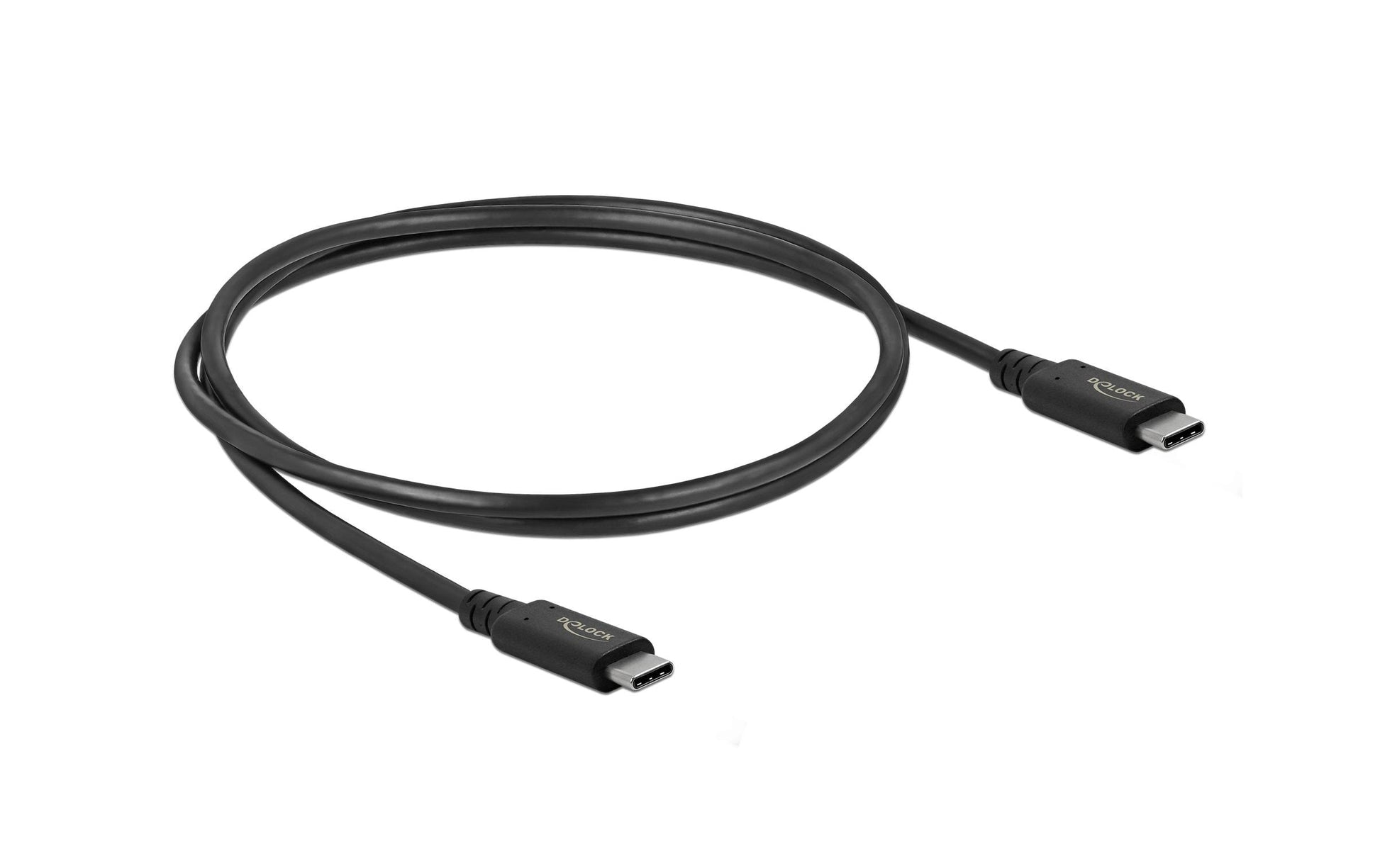 DeLOCK USB-C auf USB-C Kabel – USB4 40 Gbit/s – 0,8 m – PD 100 W – USB‑IF zertifiziert – Schwarz