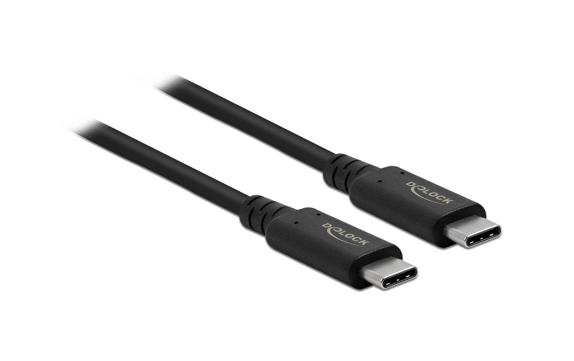 DeLOCK USB-Kabel – USB-C auf USB-C – USB4 20 Gbit/s – 2 m – PD 100 W – USB-IF zertifiziert – Schwarz