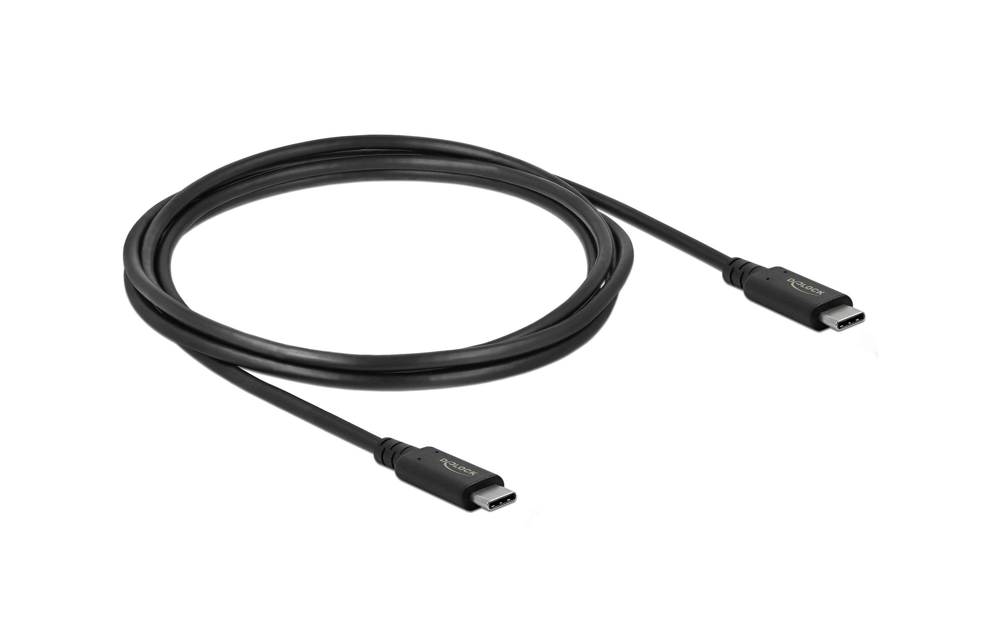 DeLOCK USB-Kabel – USB-C auf USB-C – USB4 20 Gbit/s – 2 m – PD 100 W – USB-IF zertifiziert – Schwarz