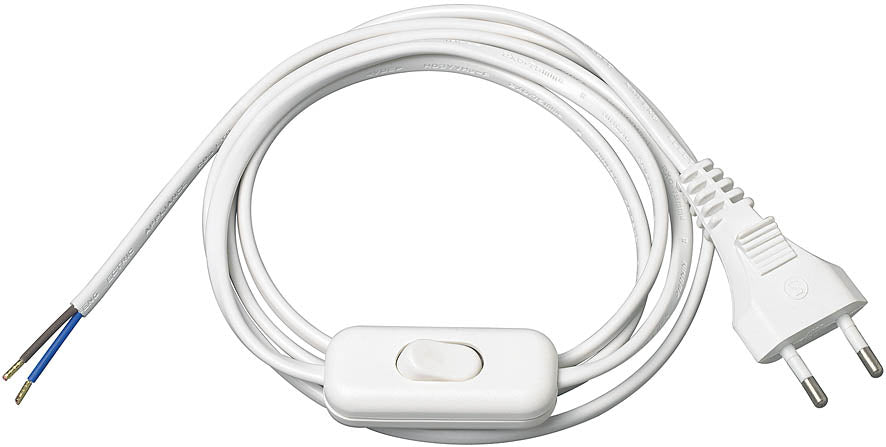 Brennenstuhl Netzkabel, T26 auf offen, 2-polig, 1,8 m, Weiss, 1160912