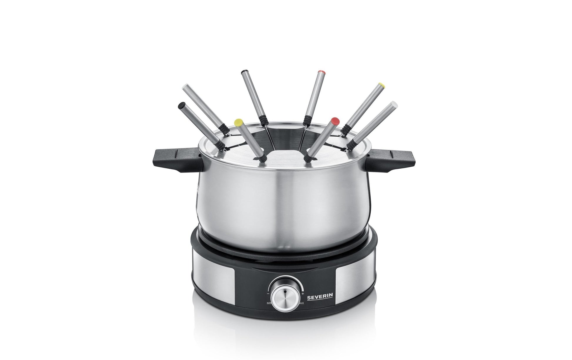 Severin Fondue-Set 2471000 – Edelstahl, 8 Personen, elektrisch – schwarz/Edelstahl