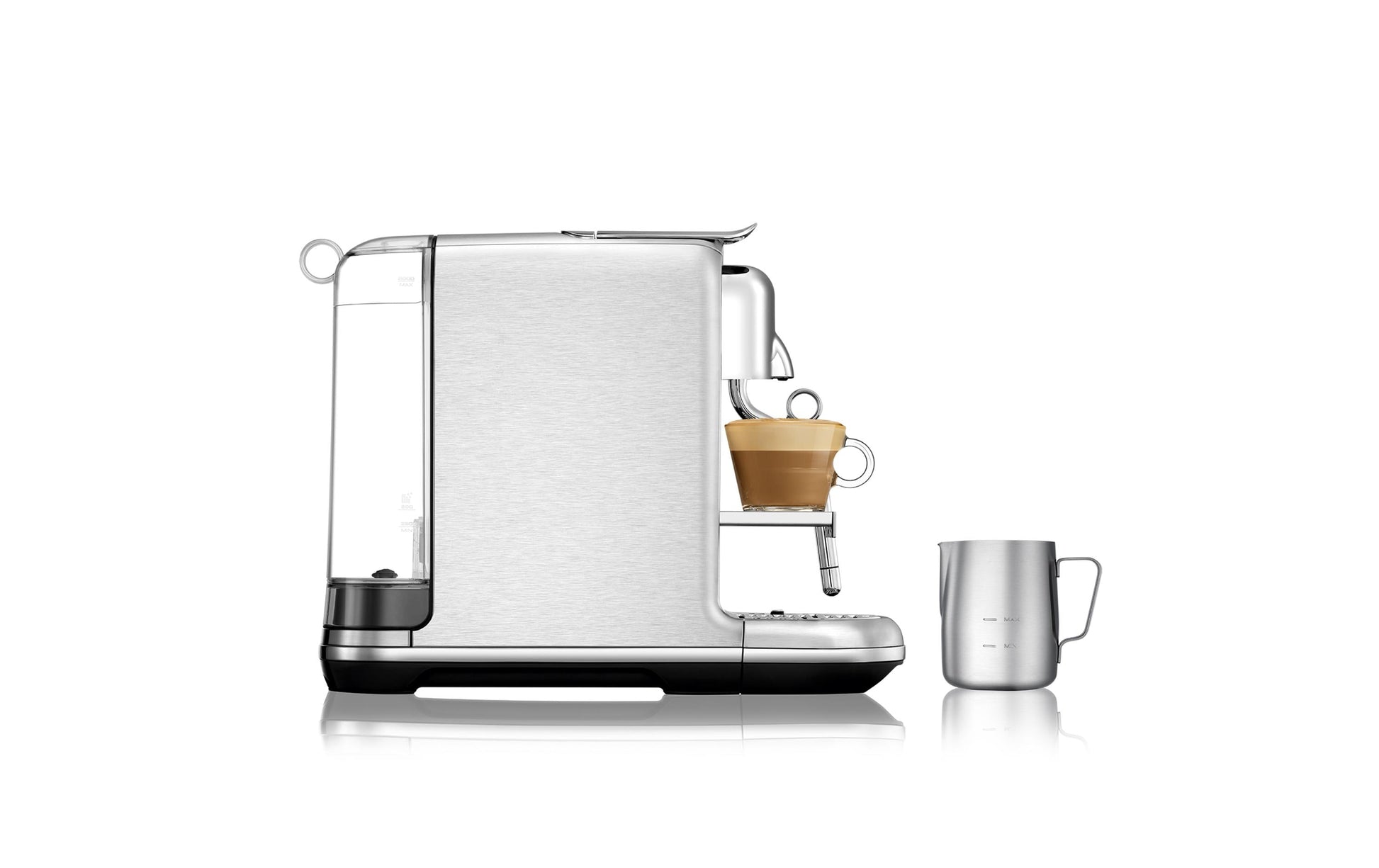Sage Creatista Pro Steel Kapselmaschine – für Nespresso, 2 l, silber, 19,7 × 32,8 × 42,9 cm