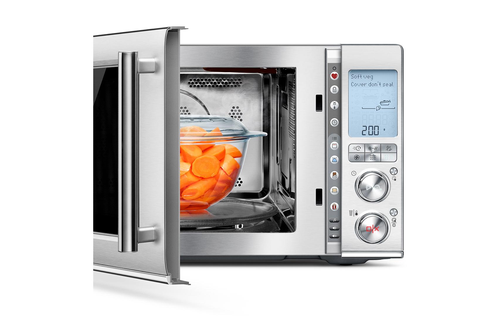 Sage Kombi-Mikrowelle Combi Wave SMO870BSS4QEU1 – 32 l, Grill & Heissluft, 1100 W – silber/edelstahl