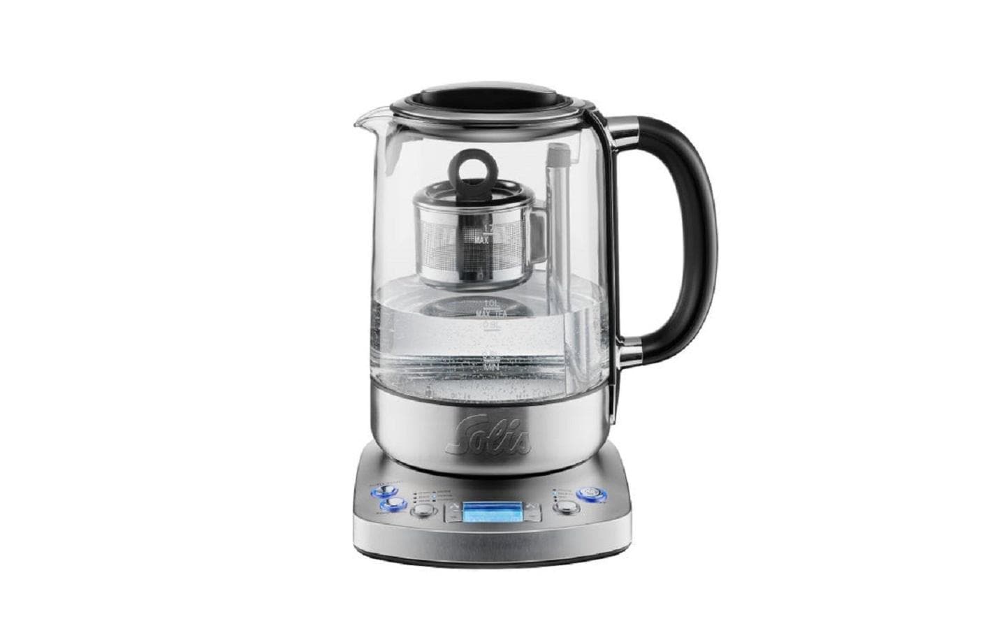 Solis Typ 5518 – Elektrischer Teekocher – 1,7 l – 2200 W – Warmhaltefunktion – Silber