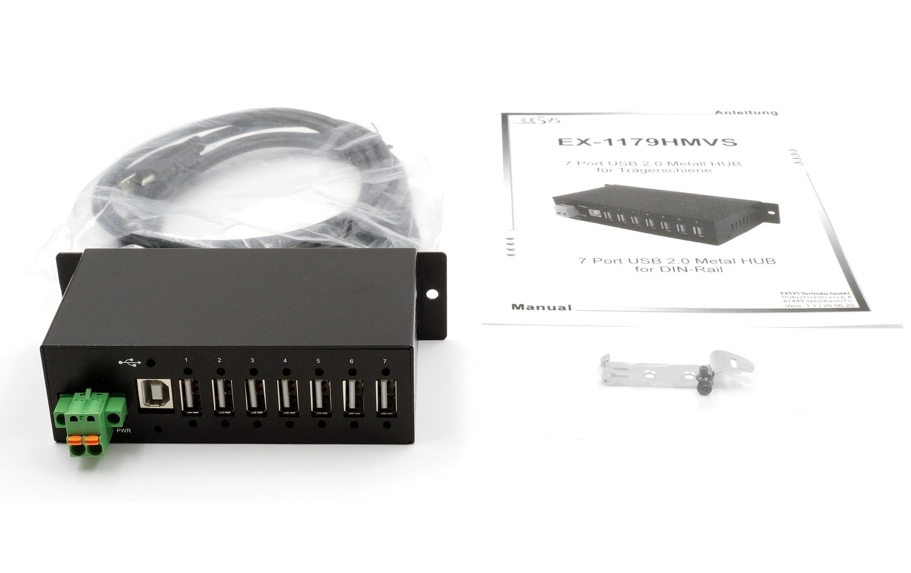 EXSYS EX-1179HMVS USB-Hub – USB-B, 7× USB-A