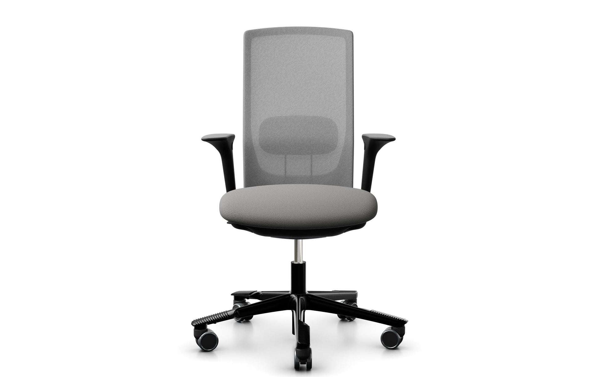 HÅG Bürostuhl Futu Mesh 1100 – 110 kg, grau/schwarz, Aluminium-Fuss