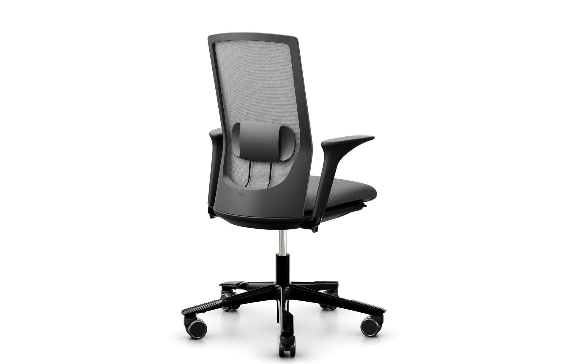 HÅG Bürostuhl Futu Mesh 1100 – 110 kg, grau/schwarz, Aluminium-Fuss