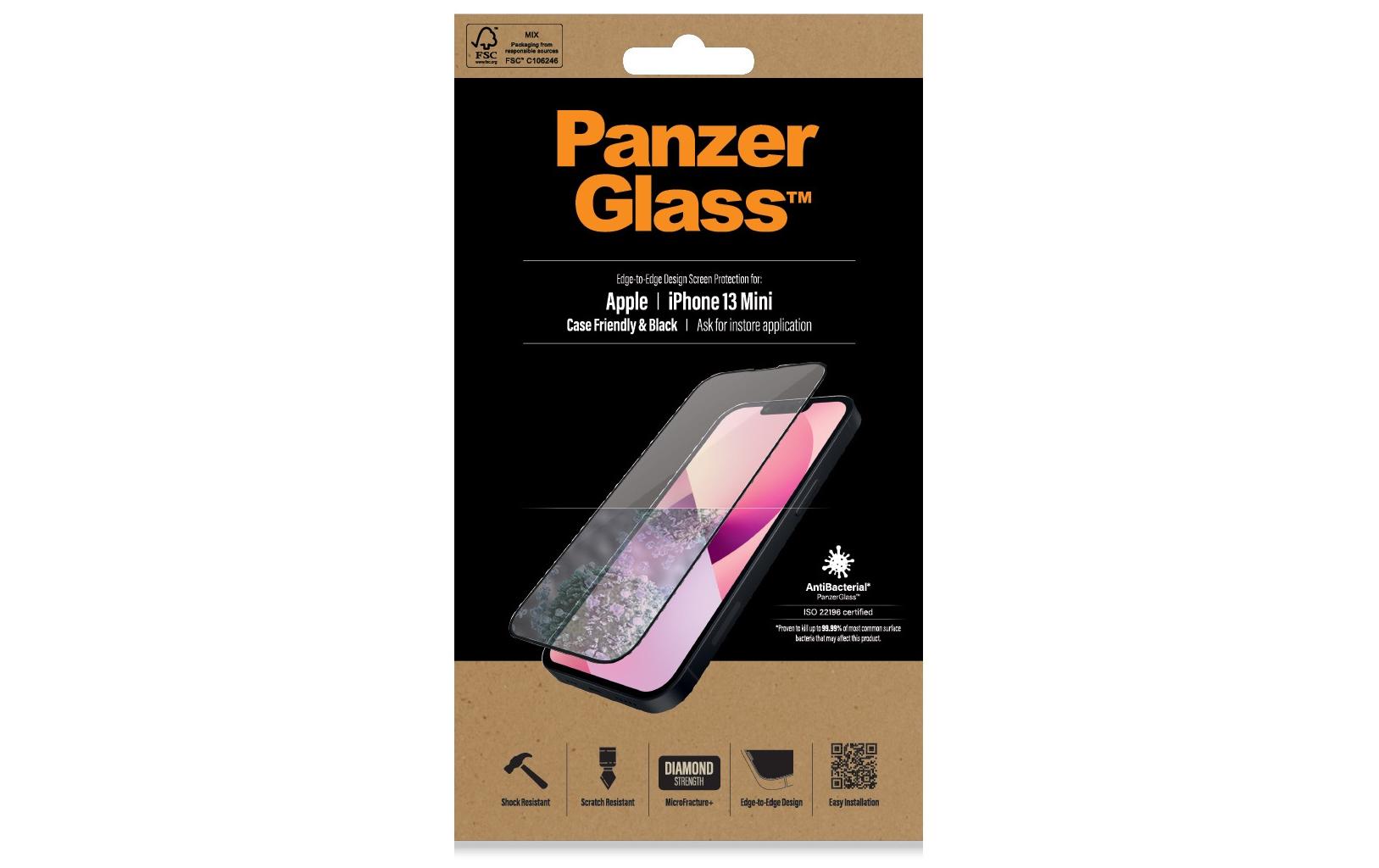 PanzerGlass Displayschutzglas – für Apple iPhone 13 mini, Hartglas, Transparent – 1er-Pack