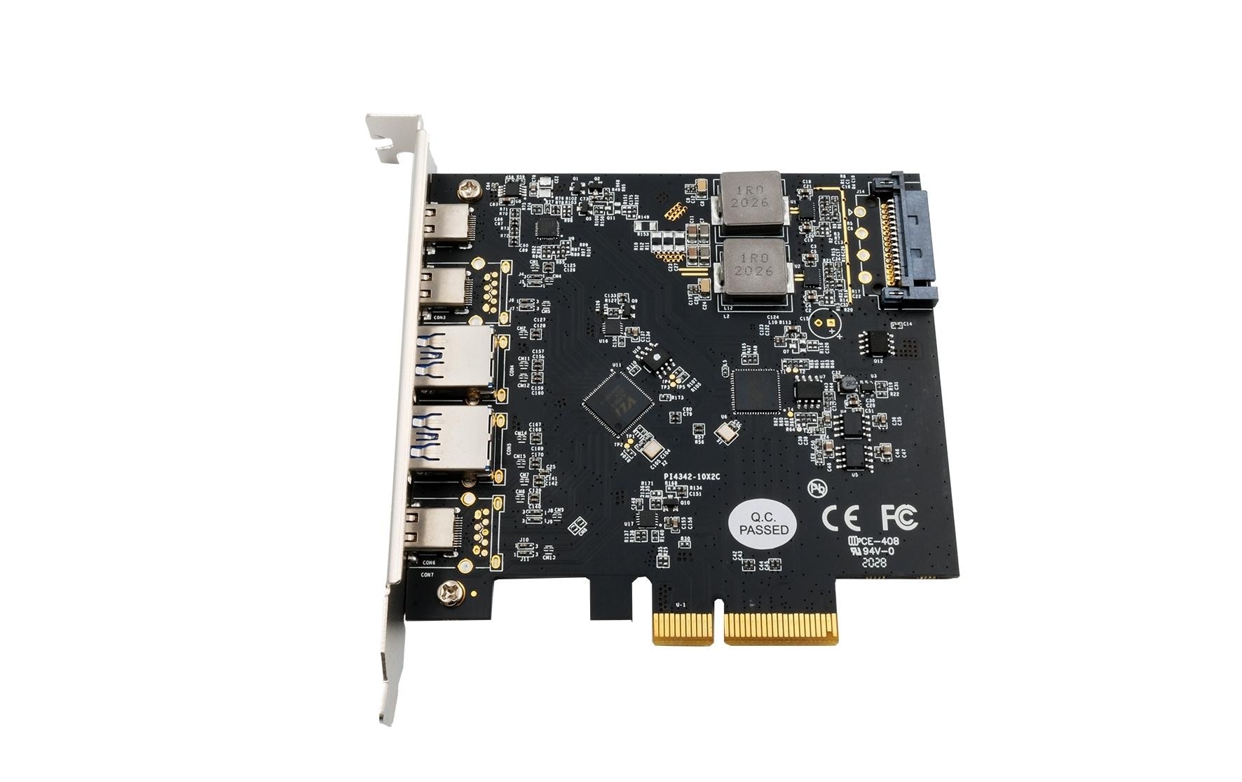 EXSYS PCIe USB-Adapterkarte – 2x USB-A Buchsen, 3x USB-C Buchsen – USB 3.2 Gen 2 (10 Gbit/s) – PCIe Gen3x4