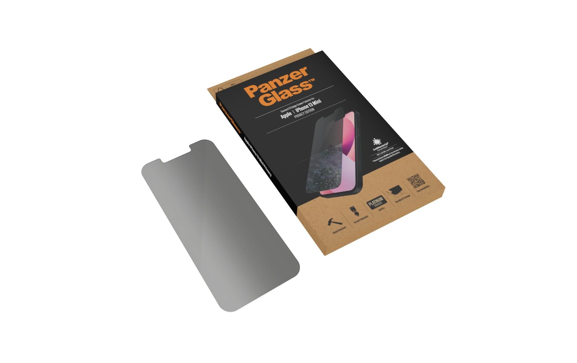 PanzerGlass Privacy-Filter (Panzerglas), Antibakteriell – für iPhone 13 mini